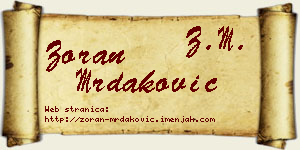 Zoran Mrdaković vizit kartica